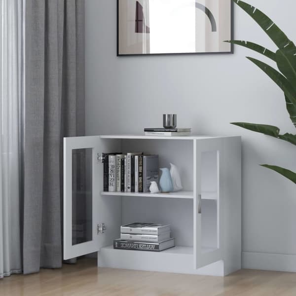vidaXL vitrineskab 82,5x30,5x80 cm spånplade hvid