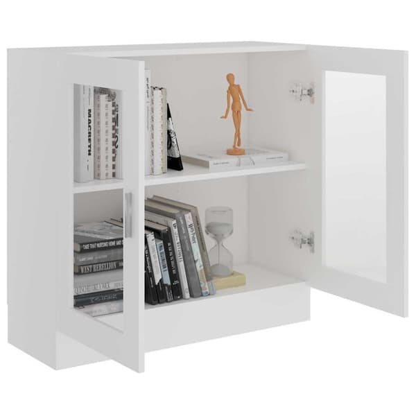 vidaXL vitrineskab 82,5x30,5x80 cm spånplade hvid