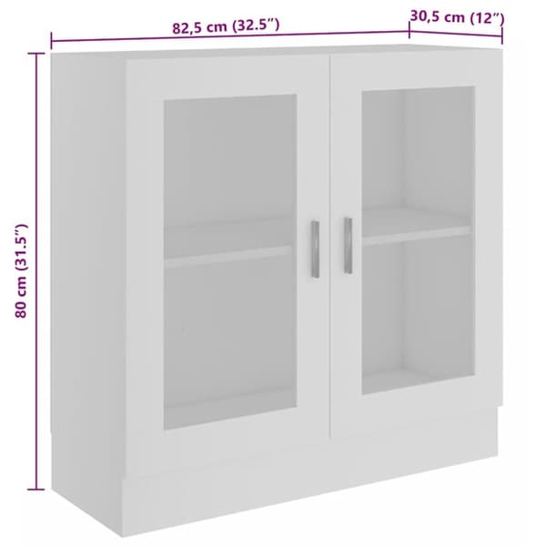 vidaXL vitrineskab 82,5x30,5x80 cm spånplade hvid