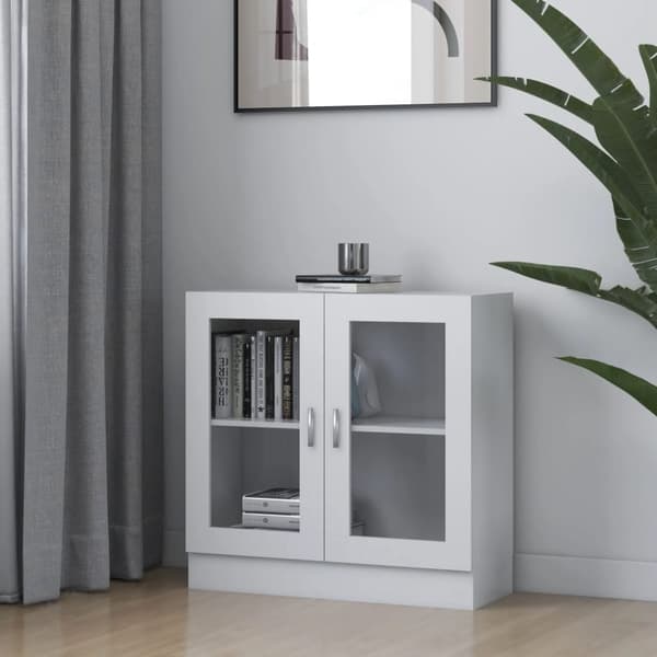 vidaXL vitrineskab 82,5x30,5x80 cm spånplade hvid