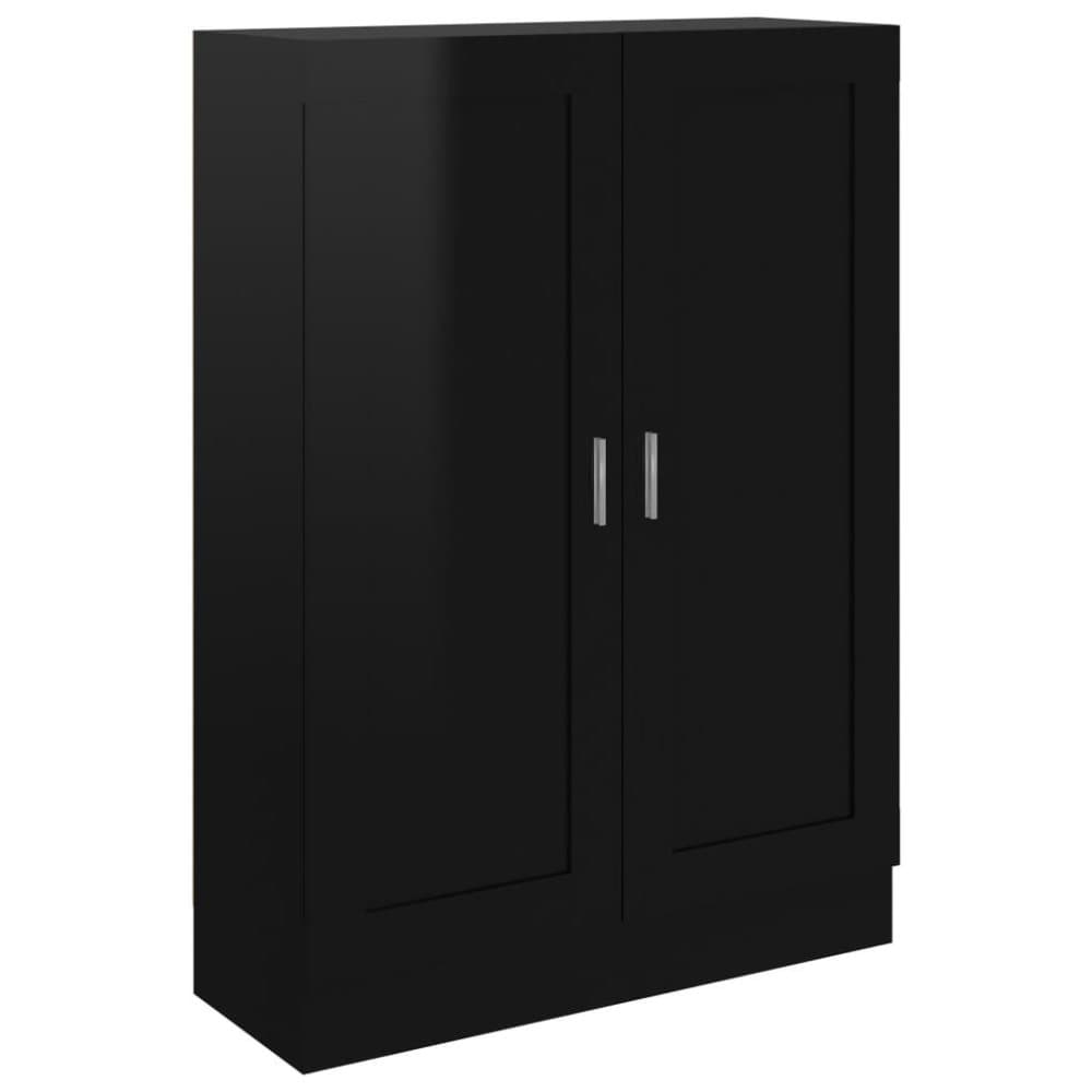 vidaXL Kirjahylly korkeakiilto musta 82,5x30,5x115 cm lastulevy