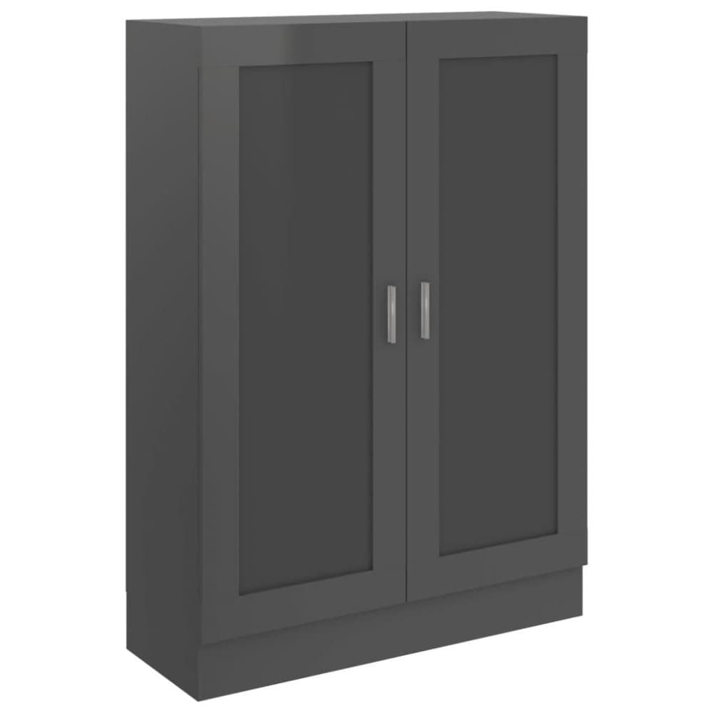 vidaXL Kirjahylly korkeakiilto harmaa 82,5x30,5x115 cm lastulevy