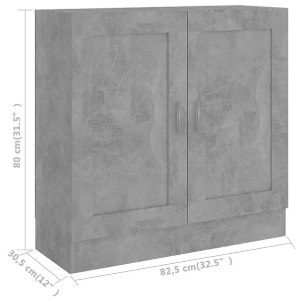 vidaXL bogskab 82,5x30,5x80 cm spånplade betongrå
