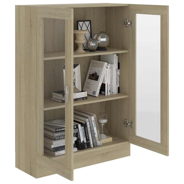 vidaXL vitrineskab 82,5x30,5x115 cm spånplade sonoma-eg
