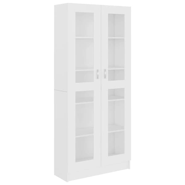 vidaXL Vitriinikaappi valkoinen 82,5x30,5x185,5 cm lastulevy