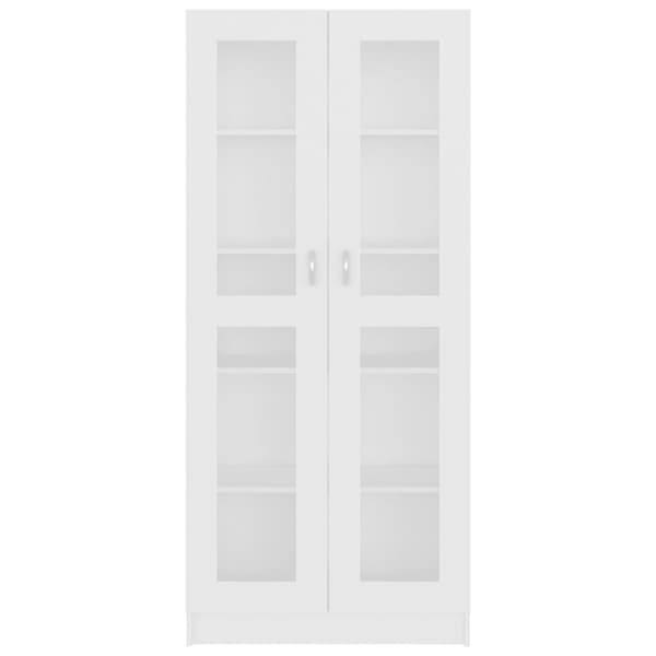 vidaXL Vitriinikaappi valkoinen 82,5x30,5x185,5 cm lastulevy