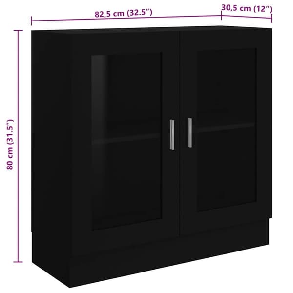vidaXL vitrineskab 82,5x30,5x80 cm spånplade sort