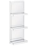 Pikkukuva 1 / 7: Seinähylly hopea peilipinta karkaistu lasi 3 hyllyä kylpyhuoneeseen glamour moderni tyyli
