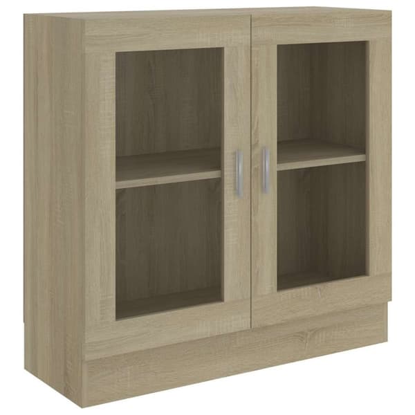 vidaXL Vitrinskåp sonoma-ek 82,5x30,5x80 cm spånskiva