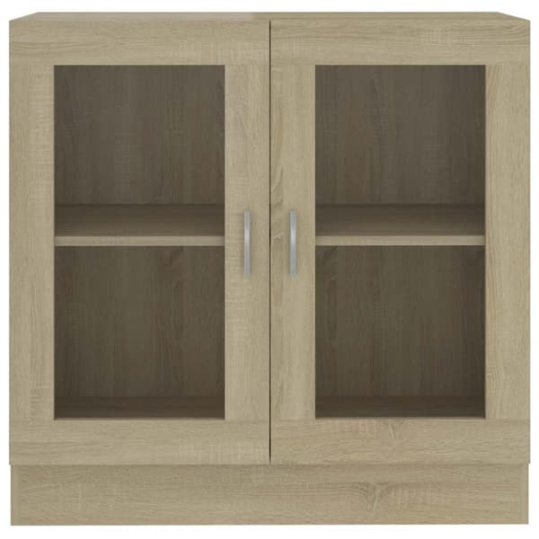 vidaXL Vitrinskåp sonoma-ek 82,5x30,5x80 cm spånskiva