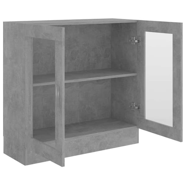vidaXL Vitrinskåp betonggrå 82,5x30,5x80 cm spånskiva