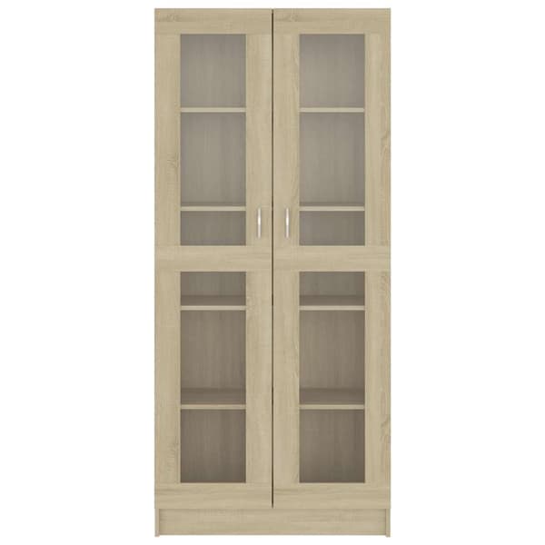 vidaXL Vitrinskåp sonoma-ek 82,5x30,5x185,5 cm spånskiva