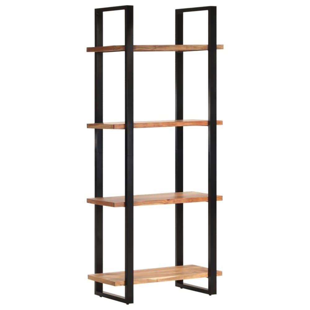 vidaXL bogreol med 4 hylder 80x40x180 cm massivt akacietræ