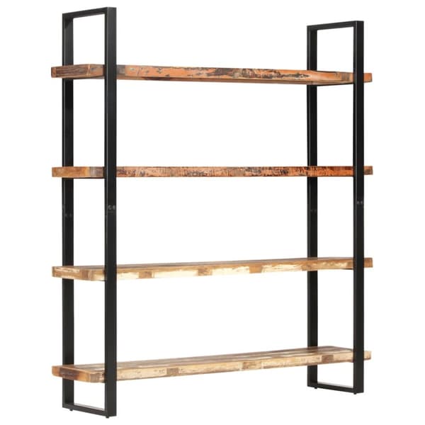 vidaXL Bogreol/reol med 4 hylder 160x40x180 cm massivt genbrugstræ change