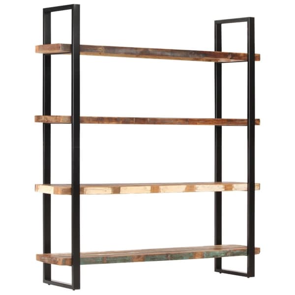 vidaXL Bogreol/reol med 4 hylder 160x40x180 cm massivt genbrugstræ change