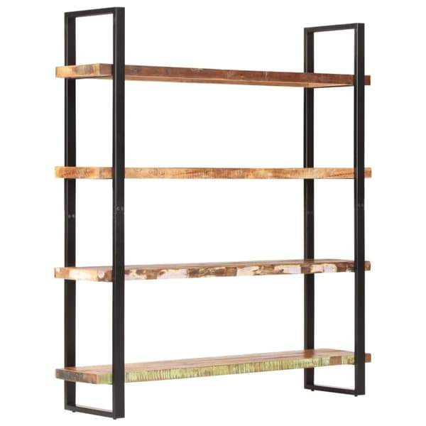 vidaXL Bogreol/reol med 4 hylder 160x40x180 cm massivt genbrugstræ change