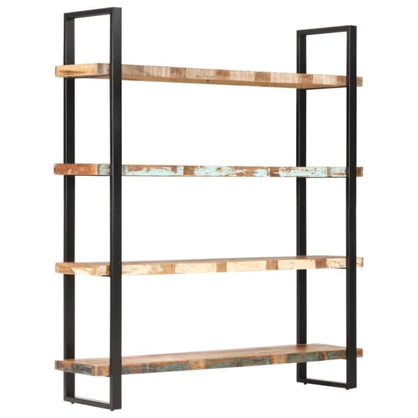 vidaXL Bogreol/reol med 4 hylder 160x40x180 cm massivt genbrugstræ change