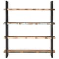 Miniatyrbillede 2 af 11: vidaXL Bogreol/reol med 4 hylder 160x40x180 cm massivt genbrugstræ change