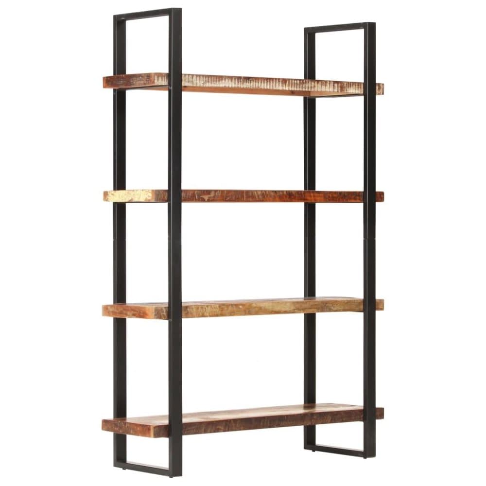 vidaXL bogreol med 4 hylder 120x40x180 cm massivt genbrugstræ