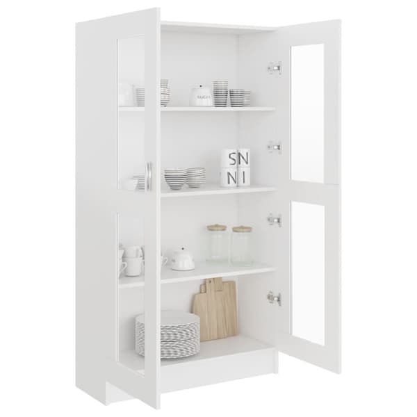 vidaXL vitrineskab 82,5x30,5x150 cm spånplade hvid