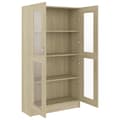 Miniatyrbilde 5 av 9: vidaXL Vitrineskap sonoma eik 82,5x30,5x150 cm sponplate