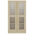 Miniatyrbilde 6 av 9: vidaXL Vitrineskap sonoma eik 82,5x30,5x150 cm sponplate