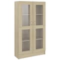 Miniatyrbilde 1 av 9: vidaXL Vitrineskap sonoma eik 82,5x30,5x150 cm sponplate