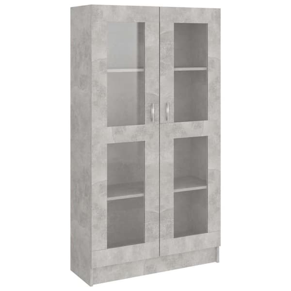 vidaXL Vitrineskap betonggrå 82,5x30,5x150 cm sponplate