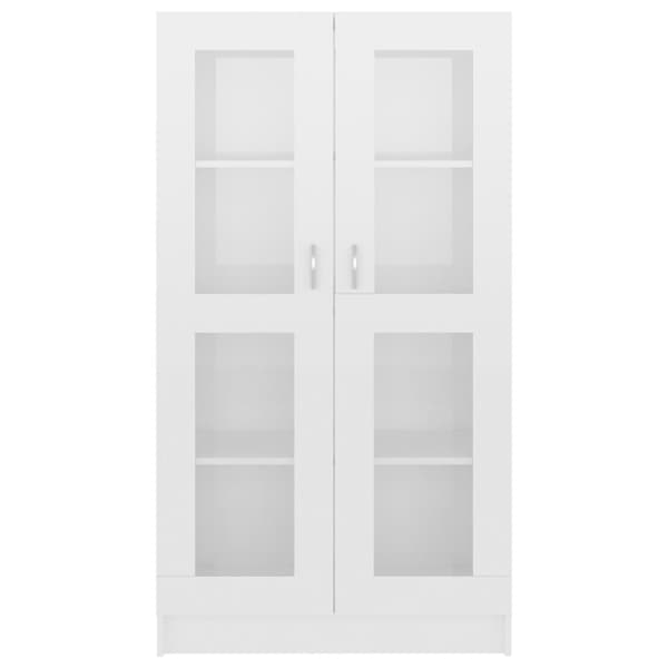 vidaXL vitrineskab 82,5x30,5x150 cm spånplade hvid højglans