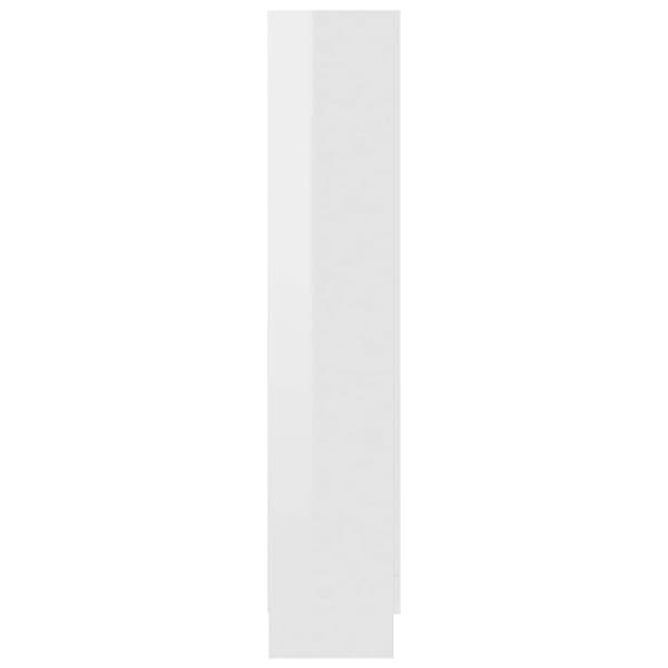 vidaXL vitrineskab 82,5x30,5x150 cm spånplade hvid højglans