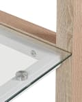 Pikkukuva 6 / 7: Kirjahylly valkoinen/vaalea puu 120 x 75 x 60 cm lasihylly minimalistinen tyyli