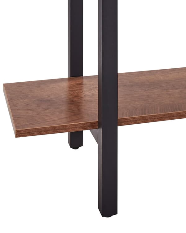 Bogreol mørkt træ sort 90 x 180 x 30 cm MDF-plade stål 5 hylder moderne industriel
