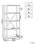 Miniatyrbillede 3 af 7: Reol Hvid Lyst Træ Glashylder Fritstående Skandinavisk Design