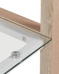 Miniatyrbillede 6 af 7: Reol Hvid Lyst Træ Glashylder Fritstående Skandinavisk Design