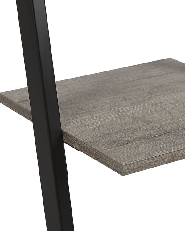 Bogreol Sort Mørkt Træ Hylder Metalramme Fritstående Moderne Design