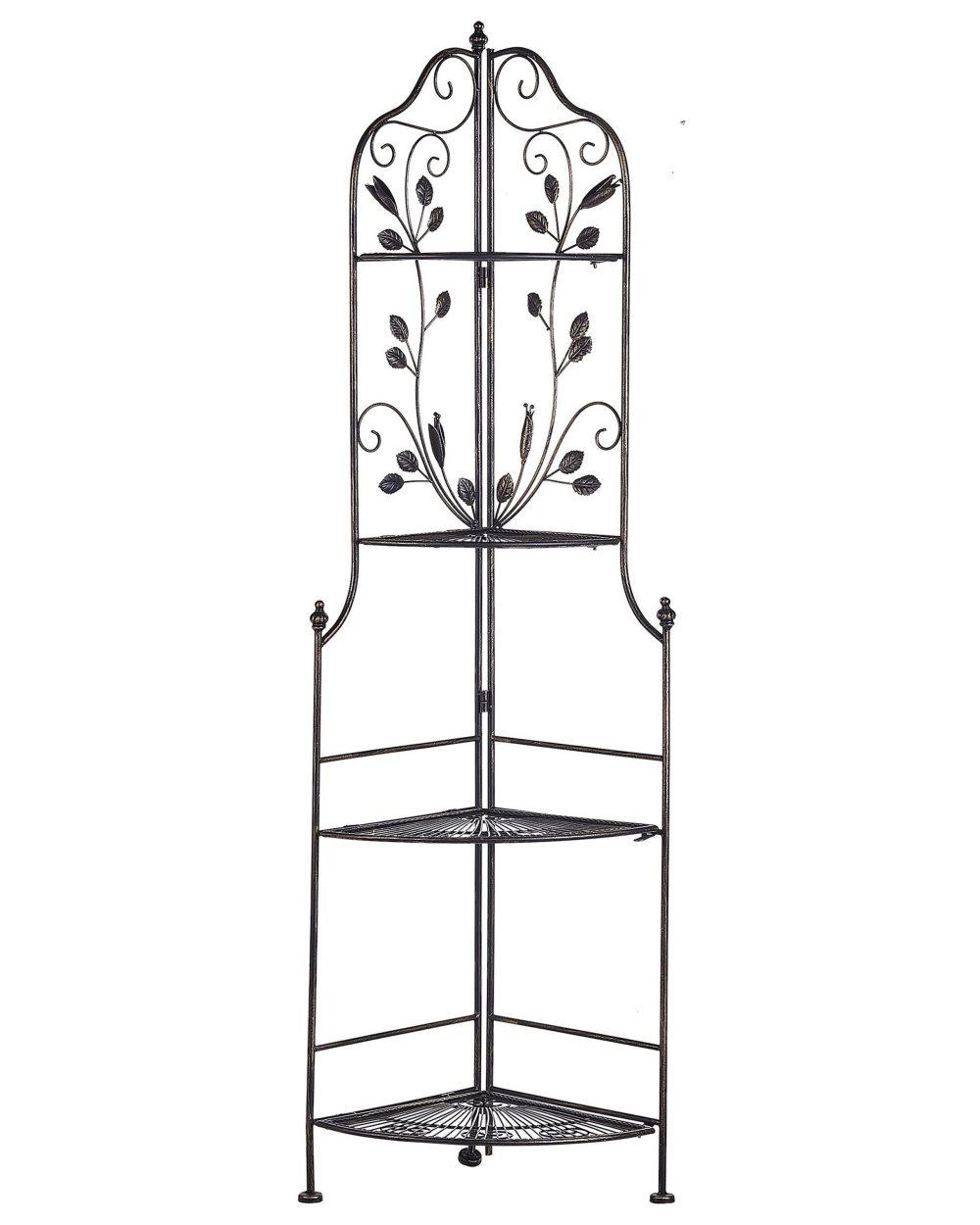 Hörnhylla i metall svart SIDERNO