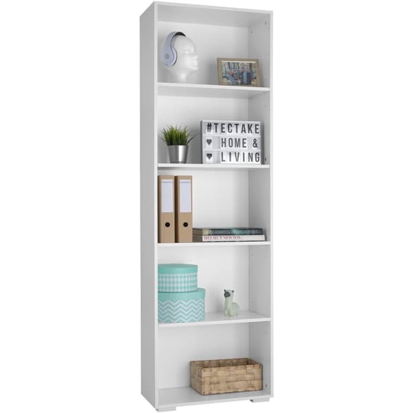 Bogreol Lexi 5 rum 60x30x190cm - hvid