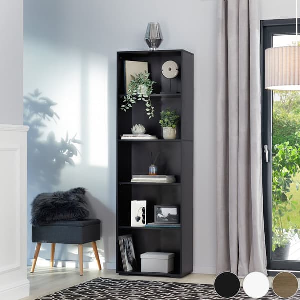 Bogreol Lexi 5 rum 60x30x190cm - hvid