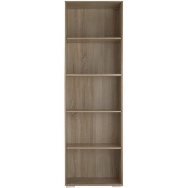 Bogreol Lexi 5 rum 60x30x190cm - Lys træ, egetræ Sonoma