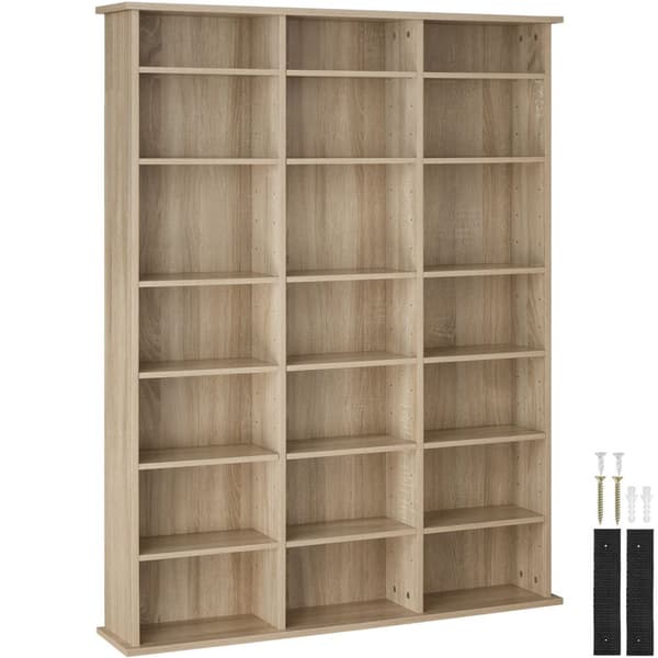 Reol Stevie 105,5x19x136,5cm - Lys træ, egetræ Sonoma