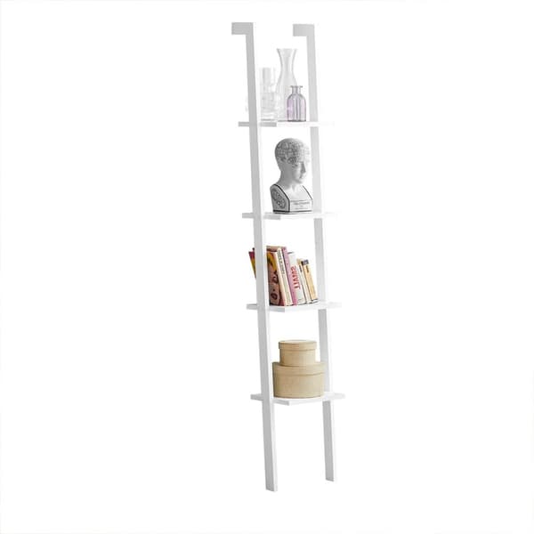 SoBuy Bokhylla med 4 hyllor, Brickhylla, vit, FRG15-W