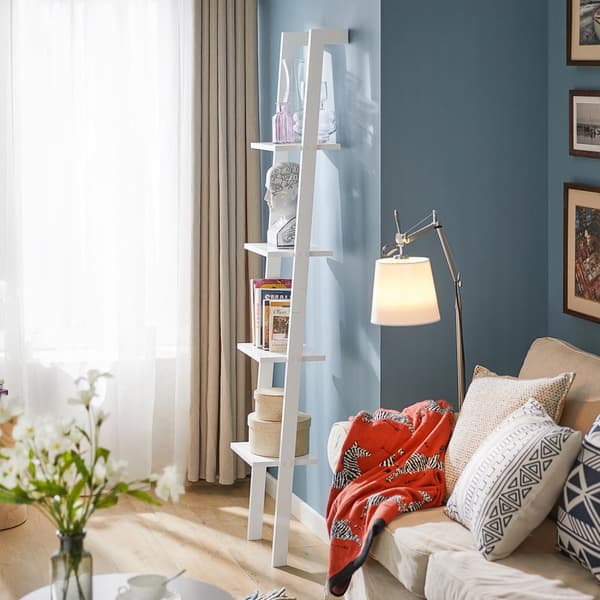 SoBuy Bokhylla med 4 hyllor, Brickhylla, vit, FRG15-W