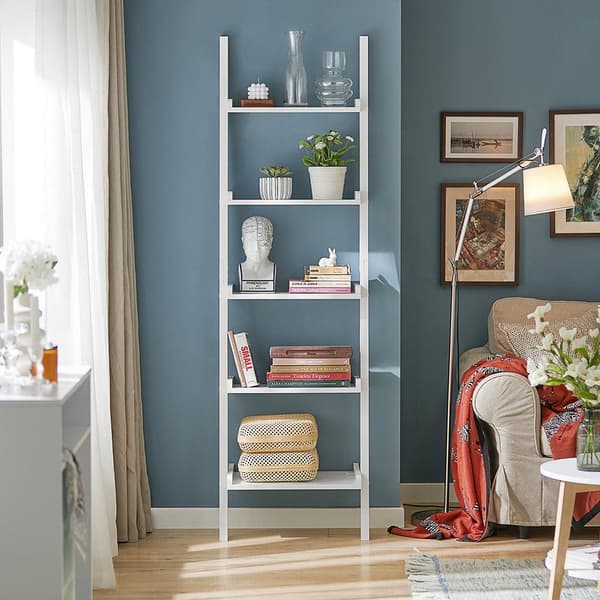 SoBuy Bokhylla med 5 hyllor, Brickhylla, vit, FRG17-W