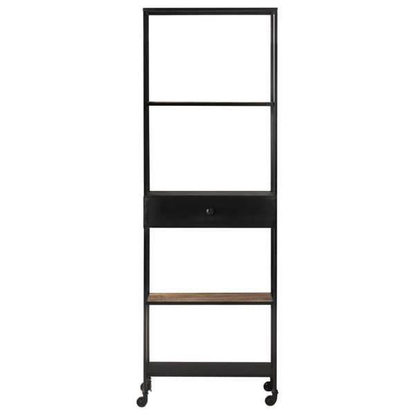 vidaXL Bokhylla 60x35x180 cm grovt mangoträ och järn