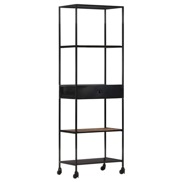 vidaXL Bokhylla 60x35x180 cm grovt mangoträ och järn