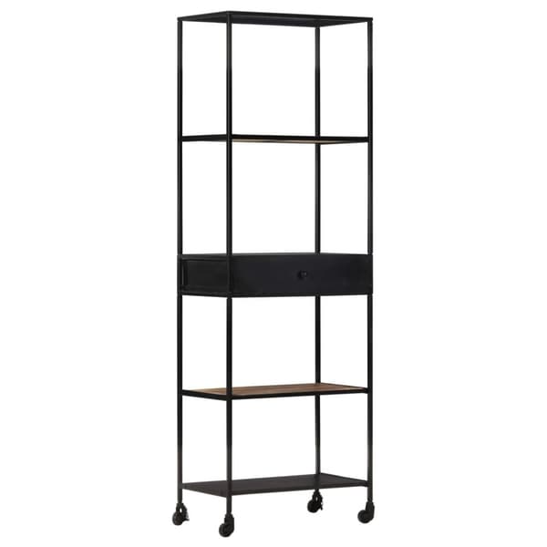 vidaXL Bokhylla 60x35x180 cm grovt mangoträ och järn