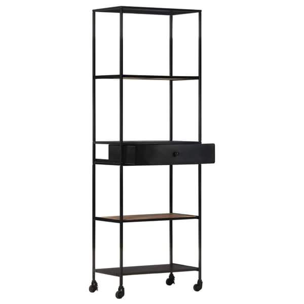 vidaXL Bokhylla 60x35x180 cm grovt mangoträ och järn