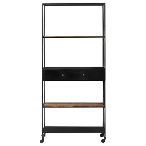 vidaXL bogreol 80x35x180 cm ru mangotræ og jern