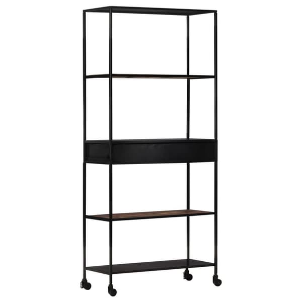 vidaXL bogreol 80x35x180 cm ru mangotræ og jern