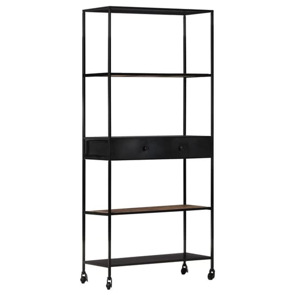 vidaXL bogreol 80x35x180 cm ru mangotræ og jern
